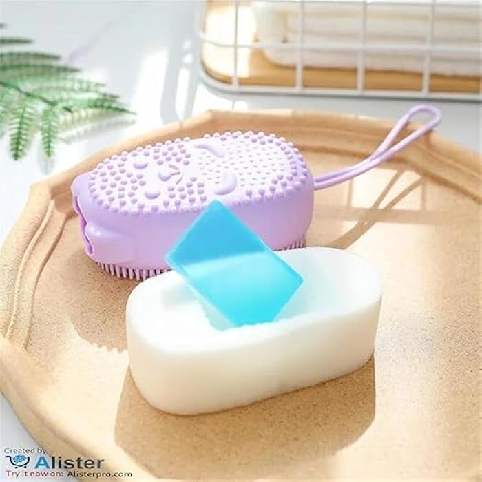 Silicone Bath Brush for Body Cleaning - Bath Brush for Women and Men, Deep Cleaning Body Massage Brush, Double Sided Bath Loofah - Different Color - Image 2